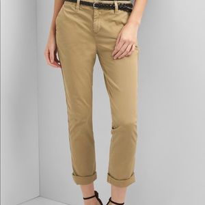 Gap, Girlfriend Twill Stripe Chinos, Tan, Size 12